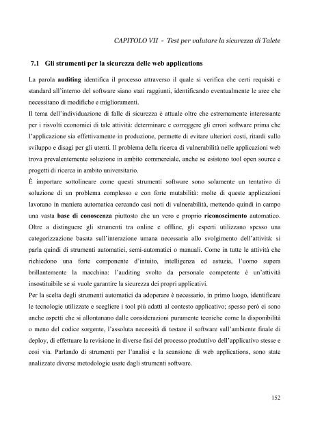 analisi e gestione della sicurezza di una complessa applicazione ...