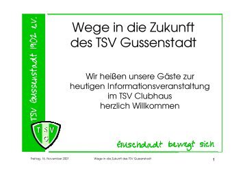 Wege in die Zukunft des TSV Gussenstadt