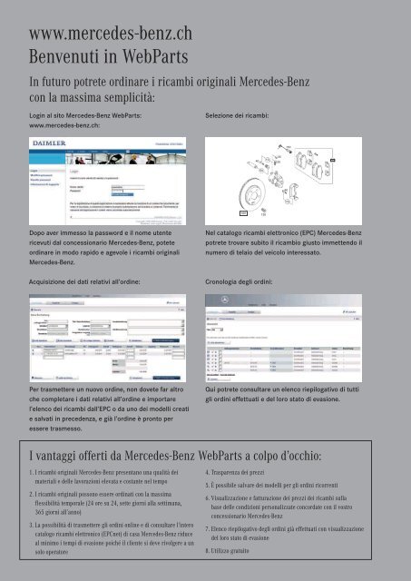 Opuscolo informativo WebParts - Mercedes-Benz