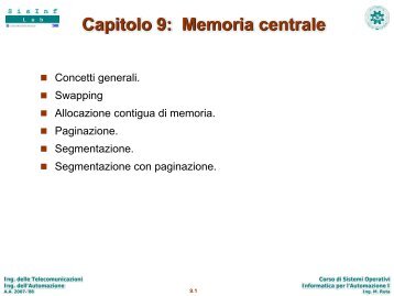 Memoria centrale - SisInf Lab
