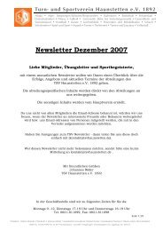 Newsletter Dezember 2007 - TSV Haunstetten