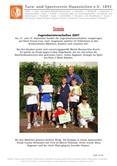 Newsletter Dezember 2007 - TSV Haunstetten