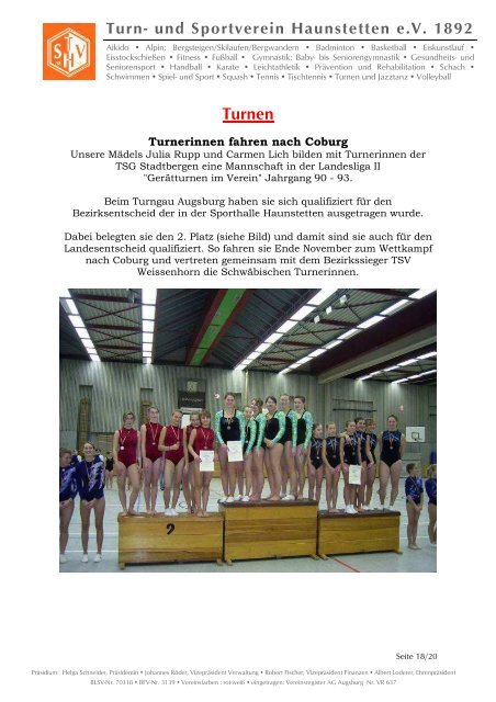 Newsletter Dezember 2007 - TSV Haunstetten