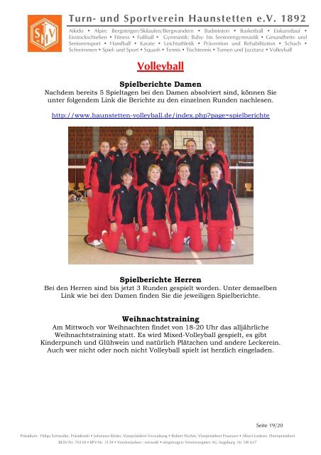 Newsletter Dezember 2007 - TSV Haunstetten