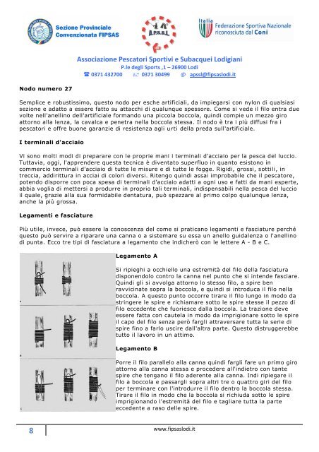 I nodi - Associazione dei pescatori sportivi e subacquei lodigiani