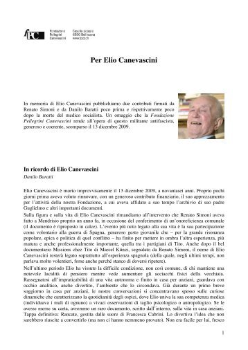 In memoria di Elio Canevascini, medico antifascista - Fondazione ...