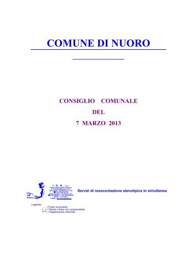 Seduta del 07/03/2013 (pdf - 233Kb) - Comune di Nuoro