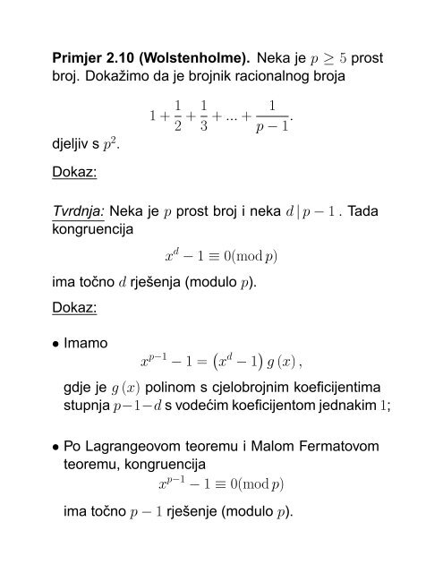 Kongruencije - FESB