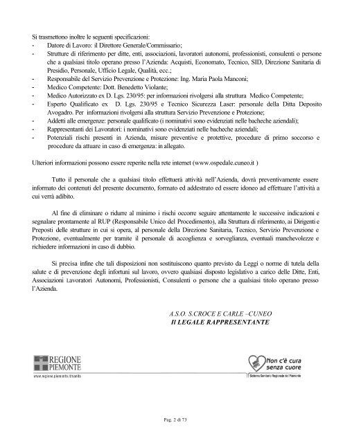 Documento sulla sicurezza ed igiene dei luoghi di lavoro per le Ditte ...