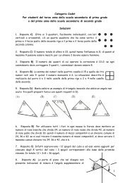 Categoria Cadet Per studenti del terzo anno della scuola ...