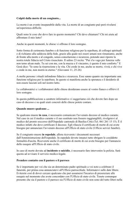 Colpiti Dalla Morte Di Un Congiunto La Morte E Un Evento