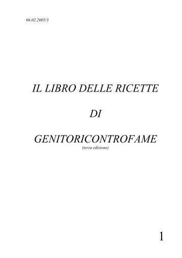 il libro delle ricette di genitoricontrofame - Genitoricontroautismo.org