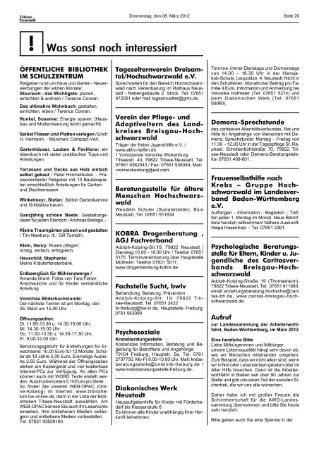 Amtsblatt Nr. 05 vom 08.03.2012 - Titisee-Neustadt