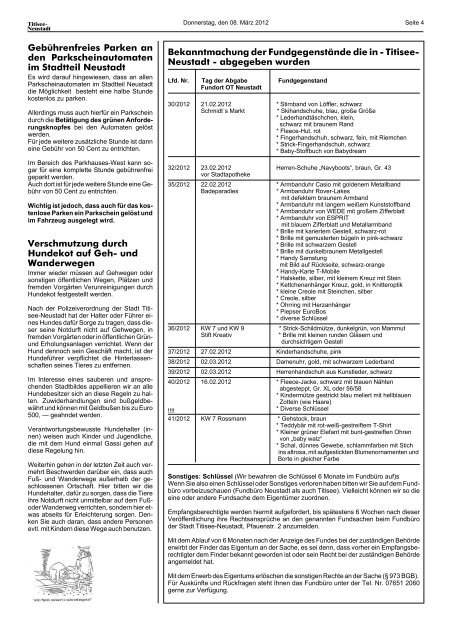 Amtsblatt Nr. 05 vom 08.03.2012 - Titisee-Neustadt