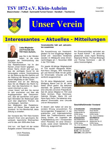 Unser Verein - TSV Klein-Auheim