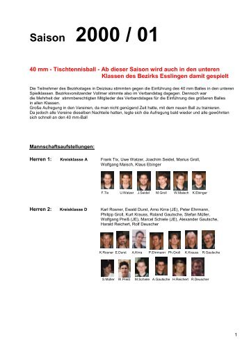Bericht 2000 - TSV Köngen