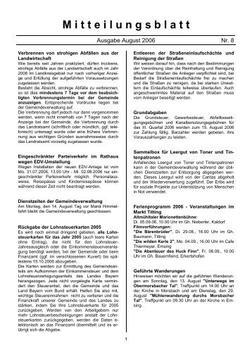 Mitteilungsblatt Nr. 08 - Marktgemeinde Titting