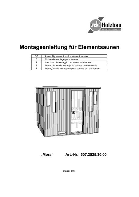 Montageanleitung für Elementsaunen - Birke Wellness