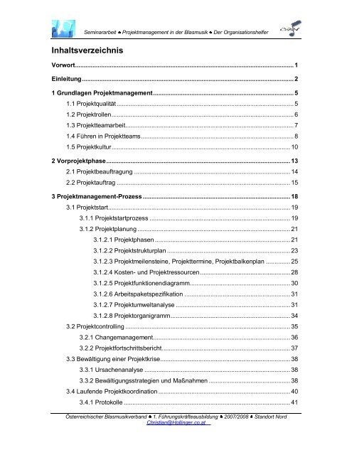 Projektmanagement in der Blasmusik - Österreichischer ...