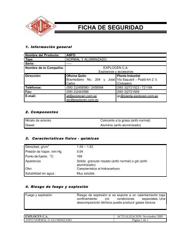 FICHA DE SEGURIDAD - EXPLOCEN