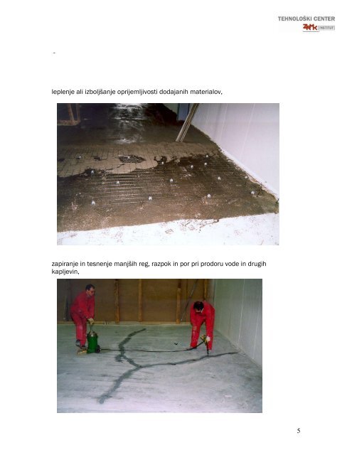 obnavljanje betonskih in zidanih gradbenih elementov - ZRMK