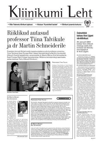 nr 61 Veebruar - Tartu Ülikooli Kliinikum