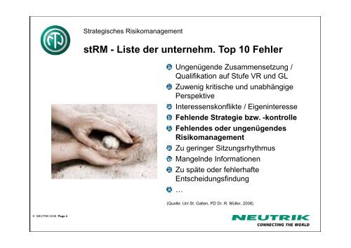 Strategisches Risikomanagement - Netzwerk Risikomanagement