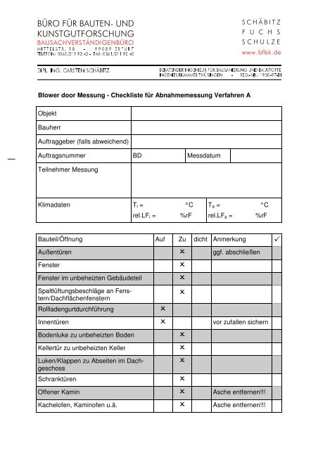 Checkliste Gebäudevorbereitung Blower-Door ... - Luftdicht-erfurt.de