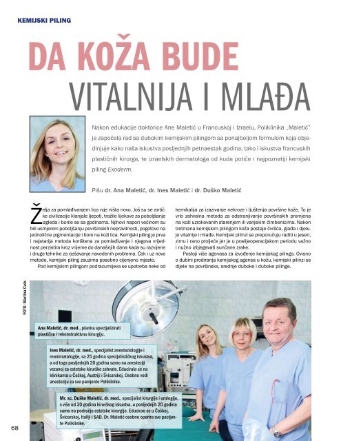KEMIJSKI PILING - Poliklinika Dr. Maletić