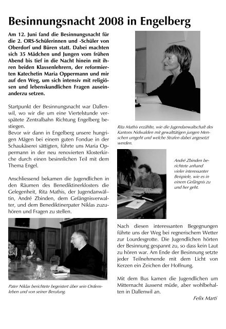 Pfarrblatt Nr 14/08 - Pfarrei Stans