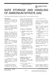 safe storage and handling of ammonium nitrate - SafeWork SA