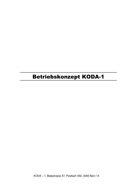 Betriebskonzept KODA-1