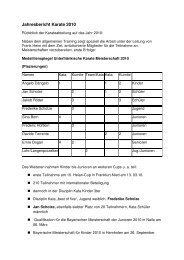 Jahresbericht Karate 2010x - TSV 1846 Lohr am Main eV