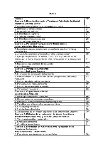 INDICE Prefacio 19 Capitulo 1. Historia. Concepto y Teorías ... - URBE