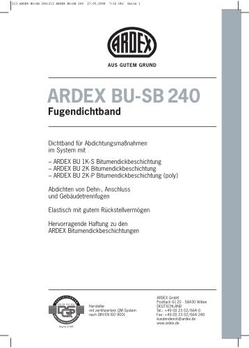 213 ardex bu-sb 240:213 ardex bu-sb 240