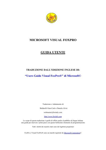 Users Guide Visual FoxPro®" di Microsoft