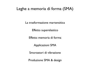 Leghe a memoria di forma (SMA)