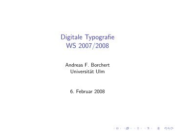 Digitale Typografie - Universität Ulm