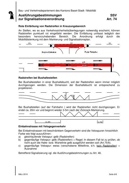 Ausführungsbestimmung zur Signalisationsverordnung - Bau- und ...