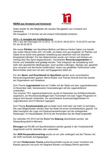 Die 5. Ausgabe der NEWS - TSV Neuenstein