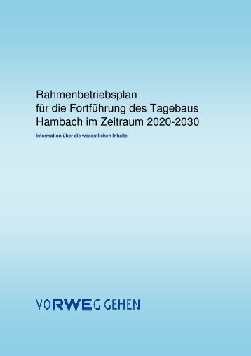 3. Rahmenbetriebsplan für den Tagebau Hambach ... - RWE.com