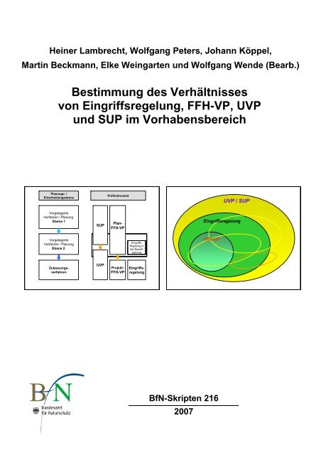 Bestimmung des Verhältnisses von Eingriffsregelung, FFH-VP, UVP ...