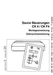 Sauna Steuerungen CK 4 / CK F4 Montageanweisung ... - Abatec