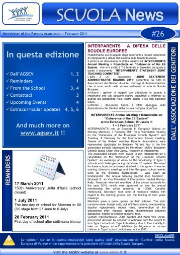 SCUOLA News - Agsev.It