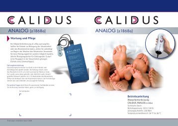Bedienungsanleitung Calidus analog comfort - Calore