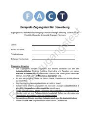 Beispiels-Zugangstest für Bewerbung - FACT- Finance Auditing ...