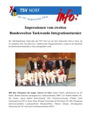 Impressionen zum Taekwondo-Turnier - TSV Norf