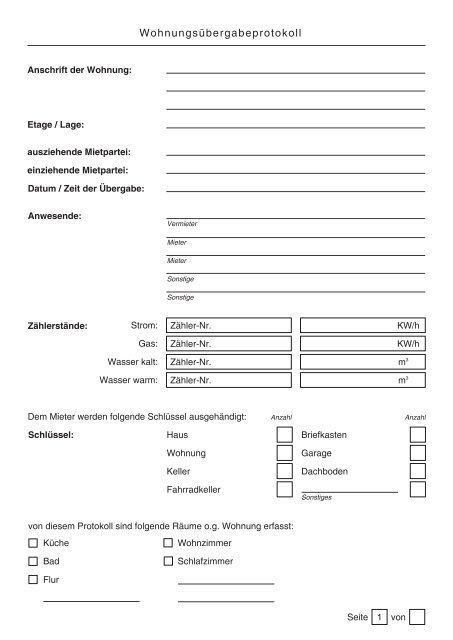 22+ nett Bild Wohnungsübergabeprotokoll Formular / Formular mieterwechsel - finden sie schnell & einfach ... - Formular übergabeprotokoll für die übergabe einer mietwohnung.