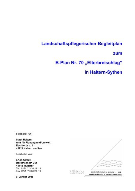 Landschaftspflegerischer Begleitplan zum B-Plan ... - Haltern am See