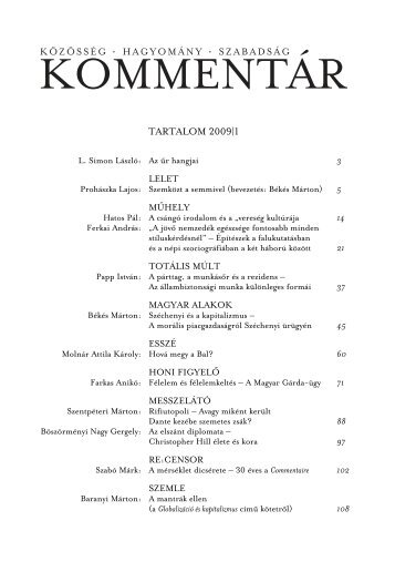 Kommentár 2009/1. szám (pdf)